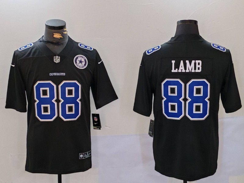 Men Dallas Cowboys 88 Lamb Black Throwback 2024 Nike Vapor Limited NFL Jersey style 9121